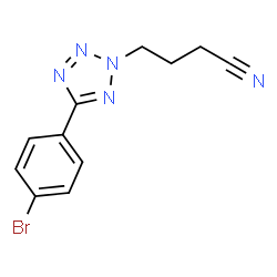 ChemSpider 2D Image | 4-[5-(4-Bromophenyl)-2H-tetrazol-2-yl]butanenitrile | C11H10BrN5
