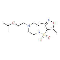 ChemSpider 2D Image | 1-[(3,5-Dimethyl-1,2-oxazol-4-yl)sulfonyl]-4-(2-isopropoxyethyl)piperazine | C14H25N3O4S