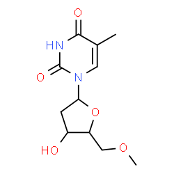 ChemSpider 2D Image | 1-(2-Deoxy-5-O-methylpentofuranosyl)-5-methyl-2,4(1H,3H)-pyrimidinedione | C11H16N2O5