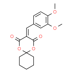ChemSpider 2D Image | 3-(3,4-Dimethoxybenzylidene)-1,5-dioxaspiro[5.5]undecane-2,4-dione | C18H20O6