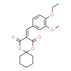 ChemSpider 2D Image | 3-(4-Ethoxy-3-methoxybenzylidene)-1,5-dioxaspiro[5.5]undecane-2,4-dione | C19H22O6
