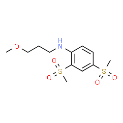 ChemSpider 2D Image | N-(3-Methoxypropyl)-2,4-bis(methylsulfonyl)aniline | C12H19NO5S2