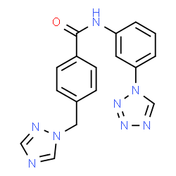 ChemSpider 2D Image | N-[3-(1H-Tetrazol-1-yl)phenyl]-4-(1H-1,2,4-triazol-1-ylmethyl)benzamide | C17H14N8O