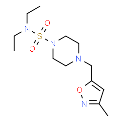ChemSpider 2D Image | N,N-Diethyl-4-[(3-methyl-1,2-oxazol-5-yl)methyl]-1-piperazinesulfonamide | C13H24N4O3S
