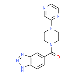ChemSpider 2D Image | 1H-Benzotriazol-5-yl[4-(2-pyrazinyl)-1-piperazinyl]methanone | C15H15N7O