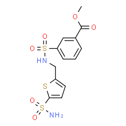 ChemSpider 2D Image | Methyl 3-{[(5-sulfamoyl-2-thienyl)methyl]sulfamoyl}benzoate | C13H14N2O6S3