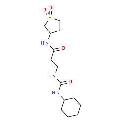 ChemSpider 2D Image | N~3~-(Cyclohexylcarbamoyl)-N-(1,1-dioxidotetrahydro-3-thiophenyl)-beta-alaninamide | C14H25N3O4S