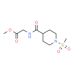 ChemSpider 2D Image | Methyl N-{[1-(methylsulfonyl)-4-piperidinyl]carbonyl}glycinate | C10H18N2O5S