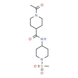ChemSpider 2D Image | 1-Acetyl-N-[1-(methylsulfonyl)-4-piperidinyl]-4-piperidinecarboxamide | C14H25N3O4S
