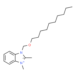 ChemSpider 2D Image | 1-[(Decyloxy)methyl]-2,3-dimethyl-1H-3,1-benzimidazol-3-ium | C20H33N2O