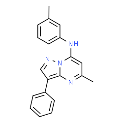 ChemSpider 2D Image | 5-Methyl-N-(3-methylphenyl)-3-phenylpyrazolo[1,5-a]pyrimidin-7-amine | C20H18N4