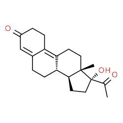 ChemSpider 2D Image | 17-Hydroxy-19-norpregna-4,9-diene-3,20-dione | C20H26O3