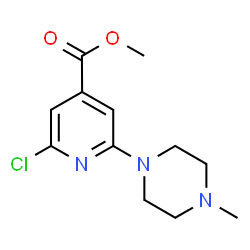 ChemSpider 2D Image | Methyl 2-chloro-6-(4-methyl-1-piperazinyl)isonicotinate | C12H16ClN3O2