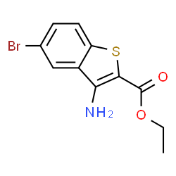 ChemSpider 2D Image | Ethyl 3-amino-5-bromo-1-benzothiophene-2-carboxylate | C11H10BrNO2S