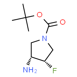 ChemSpider 2D Image | tert-butyl cis-3-amino-4-fluoropyrrolidine-1-carboxylate | C9H17FN2O2