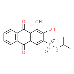 ChemSpider 2D Image | 3,4-Dihydroxy-N-isopropyl-9,10-dioxo-9,10-dihydro-2-anthracenesulfonamide | C17H15NO6S