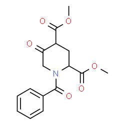 ChemSpider 2D Image | Dimethyl 1-benzoyl-5-oxo-2,4-piperidinedicarboxylate | C16H17NO6