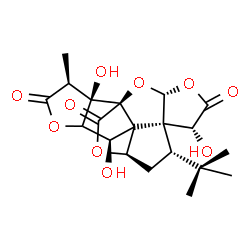 ChemSpider 2D Image | (1R,3R,6R,7S,8S,10R,11S,12R,16S,17R)-6,12,17-Trihydroxy-16-methyl-8-(2-methyl-2-propanyl)-2,4,14,19-tetraoxahexacyclo[8.7.2.0~1,11~.0~3,7~.0~7,11~.0~13,17~]nonadecane-5,15,18-trione | C20H24O10