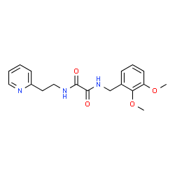 ChemSpider 2D Image | N-(2,3-Dimethoxybenzyl)-N2-[2-(pyridin-2-yl)ethyl]oxalamide | C18H21N3O4
