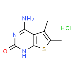 ChemSpider 2D Image | 4-Amino-5,6-dimethylthieno[2,3-d]pyrimidin-2(1H)-one hydrochloride (1:1) | C8H10ClN3OS