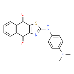 ChemSpider 2D Image | 2-{[4-(Dimethylamino)phenyl]amino}naphtho[2,3-d][1,3]thiazole-4,9-dione | C19H15N3O2S