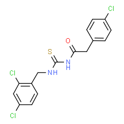 ChemSpider 2D Image | 2-(4-Chlorophenyl)-N-[(2,4-dichlorobenzyl)carbamothioyl]acetamide | C16H13Cl3N2OS