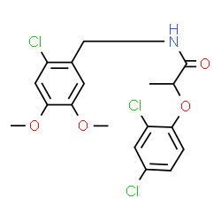 ChemSpider 2D Image | N-(2-Chloro-4,5-dimethoxybenzyl)-2-(2,4-dichlorophenoxy)propanamide | C18H18Cl3NO4