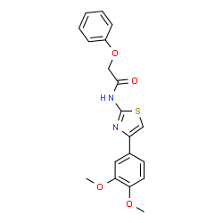 ChemSpider 2D Image | N-[4-(3,4-Dimethoxyphenyl)-1,3-thiazol-2-yl]-2-phenoxyacetamide | C19H18N2O4S