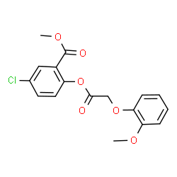 ChemSpider 2D Image | Methyl 5-chloro-2-[2-(2-methoxyphenoxy)acetoxy]benzoate | C17H15ClO6