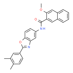 ChemSpider 2D Image | N-[2-(3,4-Dimethylphenyl)-1,3-benzoxazol-5-yl]-3-methoxy-2-naphthamide | C27H22N2O3