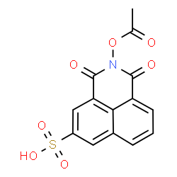ChemSpider 2D Image | 2-Acetoxy-1,3-dioxo-2,3-dihydro-1H-benzo[de]isoquinoline-5-sulfonic acid | C14H9NO7S
