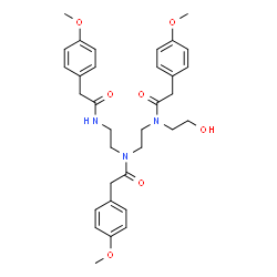 ChemSpider 2D Image | N-(2-Hydroxyethyl)-2-(4-methoxyphenyl)-N-(2-{[(4-methoxyphenyl)acetyl](2-{[(4-methoxyphenyl)acetyl]amino}ethyl)amino}ethyl)acetamide | C33H41N3O7