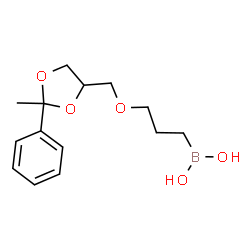 ChemSpider 2D Image | {3-[(2-Methyl-2-phenyl-1,3-dioxolan-4-yl)methoxy]propyl}boronic acid | C14H21BO5