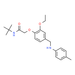 ChemSpider 2D Image | 2-(2-Ethoxy-4-{[(4-methylphenyl)amino]methyl}phenoxy)-N-(2-methyl-2-propanyl)acetamide | C22H30N2O3