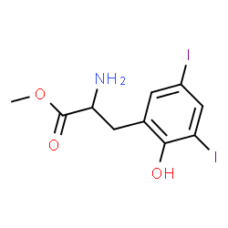 ChemSpider 2D Image | Methyl 2-hydroxy-3,5-diiodophenylalaninate | C10H11I2NO3