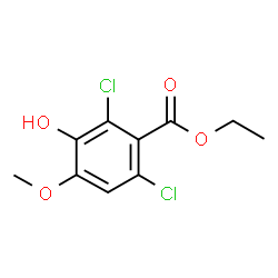 ChemSpider 2D Image | Ethyl 2,6-dichloro-3-hydroxy-4-methoxybenzoate | C10H10Cl2O4