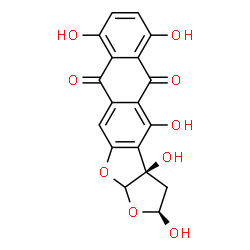 ChemSpider 2D Image | (2S,3aR)-2,3a,4,6,9-Pentahydroxy-2,3,3a,12a-tetrahydroanthra[2,3-b]furo[3,2-d]furan-5,10-dione | C18H12O9