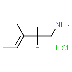 ChemSpider 2D Image | (3E)-2,2-Difluoro-3-methyl-3-penten-1-amine hydrochloride (1:1) | C6H12ClF2N