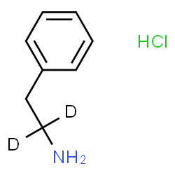 ChemSpider 2D Image | 2-Phenyl(1,1-~2~H_2_)ethanamine hydrochloride (1:1) | C8H10D2ClN