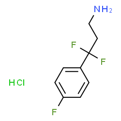 ChemSpider 2D Image | 3,3-difluoro-3-(4-fluorophenyl)propan-1-amine hydrochloride | C9H11ClF3N
