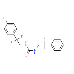 ChemSpider 2D Image | 1,3-bis(2,2-difluoro-2-(4-fluorophenyl)ethyl)urea | C17H14F6N2O