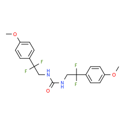 ChemSpider 2D Image | 1,3-bis(2,2-difluoro-2-(4-methoxyphenyl)ethyl)urea | C19H20F4N2O3