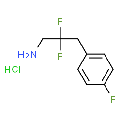 ChemSpider 2D Image | 2,2-difluoro-3-(4-fluorophenyl)propan-1-amine hydrochloride | C9H11ClF3N