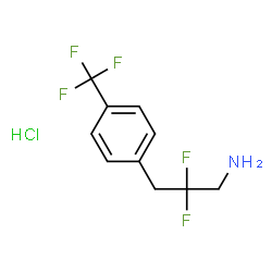 ChemSpider 2D Image | 2,2-difluoro-3-(4-(trifluoromethyl)phenyl)propan-1-amine hydrochloride | C10H11ClF5N