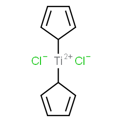 ChemSpider 2D Image | Di-2,4-cyclopentadien-1-yltitanium(2+) dichloride | C10H10Cl2Ti
