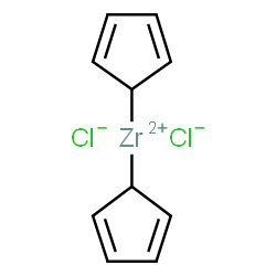 ChemSpider 2D Image | Di-2,4-cyclopentadien-1-ylzirconium(2+) dichloride | C10H10Cl2Zr