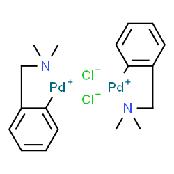 ChemSpider 2D Image | {2-[(Dimethylamino)methyl]phenyl}palladium(1+) chloride (1:1) | C18H24Cl2N2Pd2