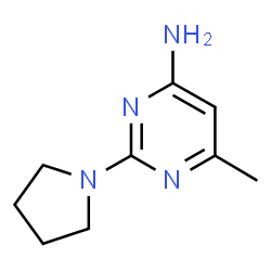 ChemSpider 2D Image | 6-METHYL-2-(PYRROLIDIN-1-YL)PYRIMIDIN-4-AMINE | C9H14N4