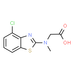 ChemSpider 2D Image | N-(4-Chloro-1,3-benzothiazol-2-yl)-N-methylglycine | C10H9ClN2O2S
