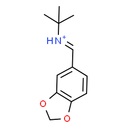 ChemSpider 2D Image | (E)-1,3-Benzodioxol-5-yl-N-(2-methyl-2-propanyl)methaniminium | C12H16NO2